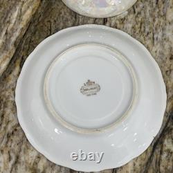 RARE VNTG LM Royal Halsey Luster 1950's Very Fine 3 Legs 6 Tea Cups & 6 Saucers