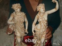 RARE pair RUDOLSTADT VOLKSTEDT VERY LARGE figures, 19th century. Royal Worcester