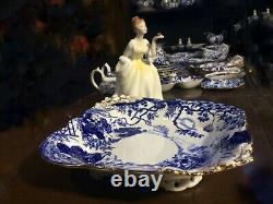 REDUCEDVery rare 1917 Antique Royal Crown Derby BLUE MIKADO CENTERPEICE