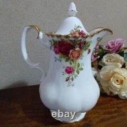 ROYAL ALBERT Old Country Rose Teapot USED England Bone China Very Rare