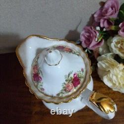ROYAL ALBERT Old Country Rose Teapot USED England Bone China Very Rare