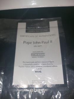 ROYAL DOULTON POPE JOHN PAUL II Limited Edition & COA #00102 Very rare find