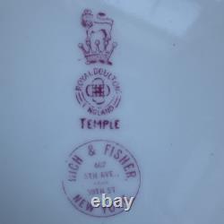 ROYAL Doulton TEMPLE PINK 9 Salad Plates Set Of 4 RARE Very Hard To Find PINK