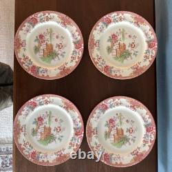 ROYAL Doulton TEMPLE PINK 9 Salad Plates Set Of 4 RARE Very Hard To Find PINK
