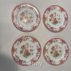 ROYAL Doulton TEMPLE PINK 9 Salad Plates Set Of 4 RARE Very Hard To Find PINK
