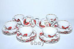 RUSSIAN Imperial Lomonosov Porcelain Tea Set Service Butterfly 6/20 Very RARE