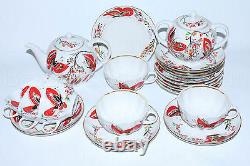RUSSIAN Imperial Lomonosov Porcelain Tea Set Service Butterfly 6/20 Very RARE
