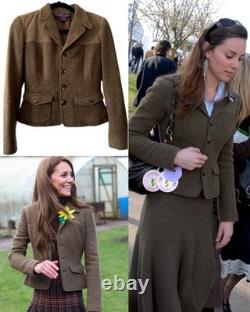 Ralph Lauren Cropped Wool Jacket in Brown ASO Kate Royal US4 (very rare)