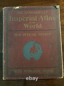 Rand McNally Imperial atlas of the world with marginal index. 1907 Very Rare