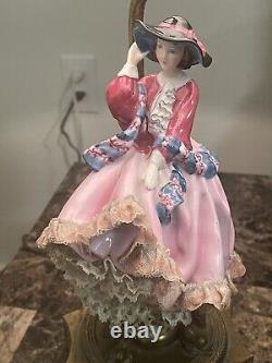 Rare 22 Royal Doulton Very Old Porcelain Lace Dress Lady Figurine