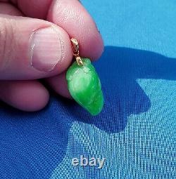 Rare Antique Jade imperial Green White Deco Pendant Exciting Victorian Charm