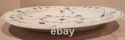 Rare Antique Royal Copenhagen Blue Fluted Plain Oval Platter Very Large #100 1st