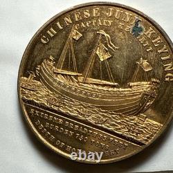 Rare Chinese Proof Junk Keying Ship Medal Very Rare 1848