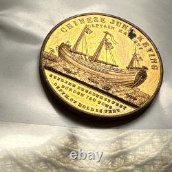 Rare Chinese Proof Junk Keying Ship Medal Very Rare 1848