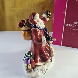 Rare Royal Albert 2009 Christmas Santa music box, with box Very Good Condition