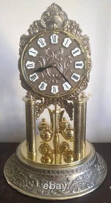 Rare Schatz Jahresuhr ROYAL Anniversary Clock WORKING Very Ornate, Metal Base