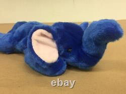 Retired Extremely RARE Ty Beanie Buddy Peanut Royal Blue Elephant Very Valuable