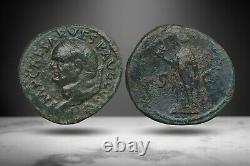 Roman Imperial, Vespasian AE As, Very rare type with a good portrait