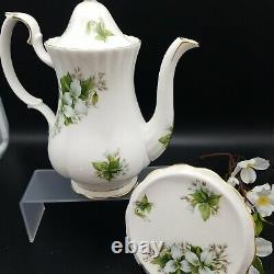 Royal Albert TRILLIUM Coffee Pot with Trivet Very RARE