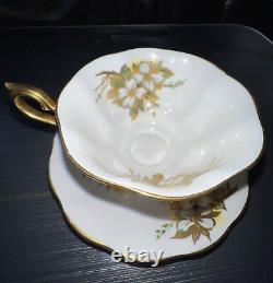 Royal Albert Teacup & Saucer Very RARE Dogwood With Gold Overlay China