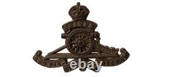 Royal Artillery Antique Plastic Economy Cap Badge Kc Very Rare Original Ww2