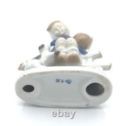 Royal Ceramic Ornament Girl And Kitten Decorations Very Rare and Beautiful