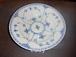 Royal Copenhagen BLUE FLUTED HALF LACE BORDER-8 Rim Soup Bowls-9.25. VERY RARE