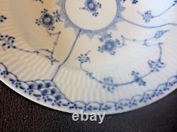 Royal Copenhagen BLUE FLUTED HALF LACE BORDER-8 Rim Soup Bowls-9.25. VERY RARE