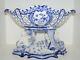 Royal Copenhagen Blue Fluted Full Lace, very rare and large fruit bowl on stand
