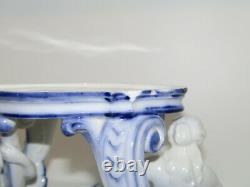 Royal Copenhagen Blue Fluted Full Lace, very rare and large fruit bowl on stand