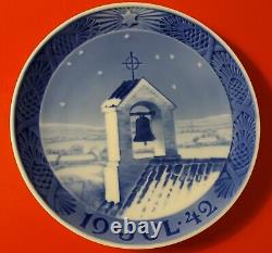 Royal Copenhagen Christmas plate 1942 Bell Tower of Old Church very rare