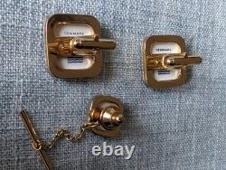 Royal Copenhagen Cufflink and Tie Pin Set. Vintage Very Limited Edition. Rare