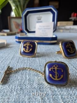 Royal Copenhagen Cufflink and Tie Pin Set. Vintage Very Limited Edition. Rare