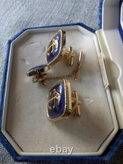 Royal Copenhagen Cufflink and Tie Pin Set. Vintage Very Limited Edition. Rare