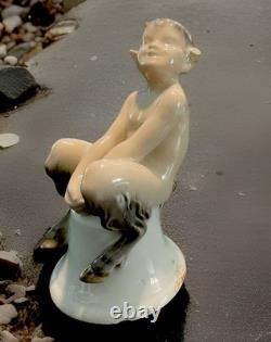 Royal Copenhagen Figurine of Faun on Bell No 1208 Very Rare