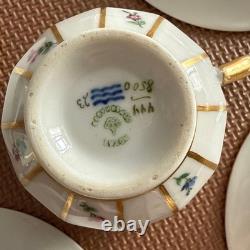 Royal Copenhagen Henriette Cup and Saucer Set Of 6 Very Rare