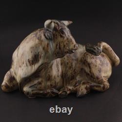 Royal Copenhagen, Knud Kyhn. Laying Bull # 2595. DENMARK. VERY RARE
