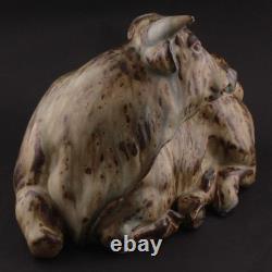 Royal Copenhagen, Knud Kyhn. Laying Bull # 2595. DENMARK. VERY RARE