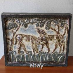 Royal Copenhagen, Knud Kyhn. Relief with Calfs # 21078. DENMARK. VERY RARE