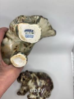 Royal Copenhagen, Knud Kyhn. Set Of Bears, 20155. Made in Denmark. VERY RARE