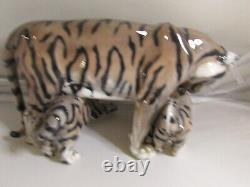 Royal Copenhagen Tiger And Cubs, Jeanne Grut Very Rare