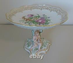 Royal Copenhagen Very Rare Juliane Marie Saxon Flower Plate on Foot