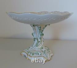 Royal Copenhagen Very Rare Juliane Marie Saxon Flower Plate on Foot