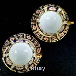 Royal Crown Derby Old Imari Cherry Blossom Cup & Saucer Set of 2 Very Rare