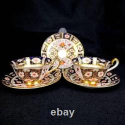 Royal Crown Derby Old Imari Cherry Blossom Cup & Saucer Set of 2 Very Rare
