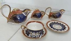 Royal Crown Derby Quail Tea Service Set Very Rare 1982