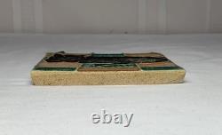 Royal Delft Tile. Very Early Black Cat On Quilt, Unbelievable Condition Rare