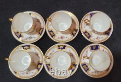 Royal Doulton 6 Cups/Saucer, Signed E Percy- VERY RARE- Stunning