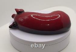 Royal Doulton Flambe Pig Sleeping On Its Side 1920s -Very rare