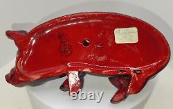 Royal Doulton Flambe Pig Sleeping On Its Side 1920s -Very rare